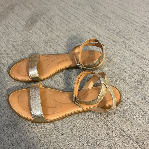Born Shimmering Gold Strappy Sandals - Picture 2 of 8